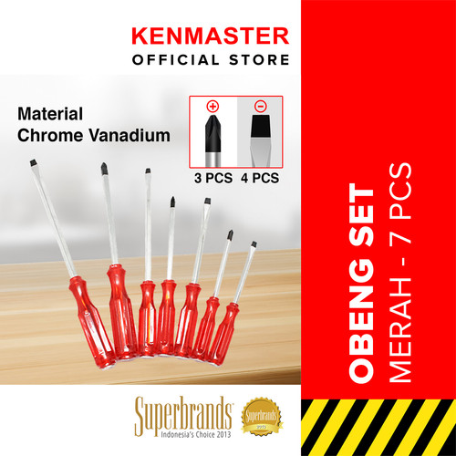 [EZM.2500847] Xander Obeng Set 7 Pcs Merah - 7 PCS / SET