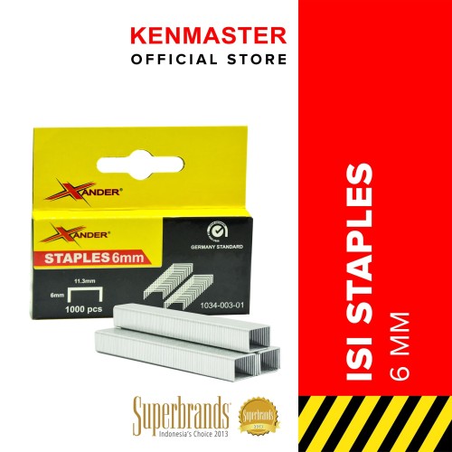 [EZM.2500902] Xander Isi Staples 6MM - 2 Kotak (XD-1840) Untuk Ukuran 4-8 MM