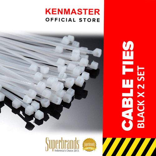 [EZM.2500979] Kenmaster Cable Ties 3x15cmx100Pcs Black 2 Pack