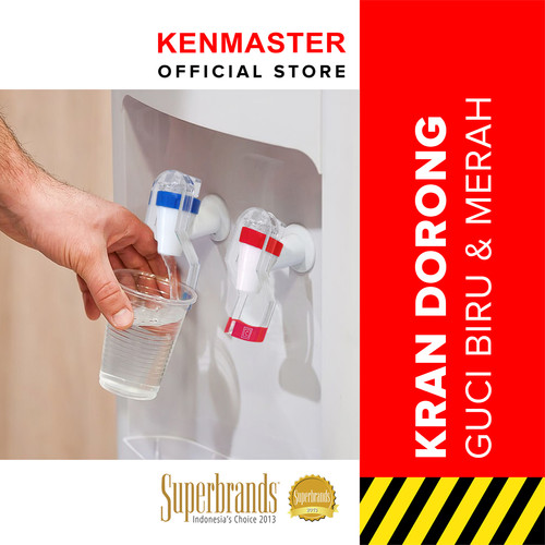 [EZM.2500981] Kenmaster Kran Aqua dorong Biru + Merah Guci