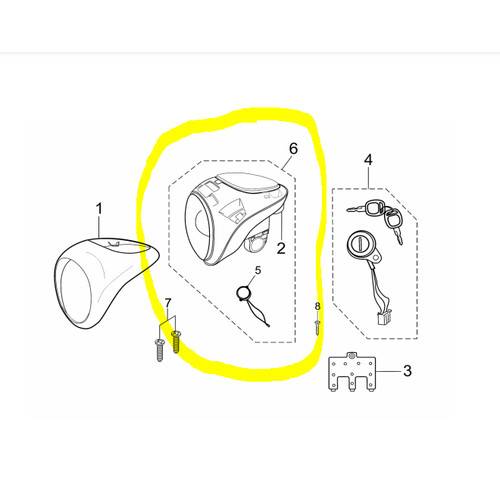 [EZM.1150099] Lampu Depan Assy Sepeda Listrik Viar U1 / Headlight Assy