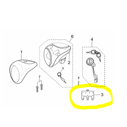 [EZM.1150101] Tutup Cover Lampu Belakang Sepeda Listrik Viar U1 / Cap Rr Headlight
