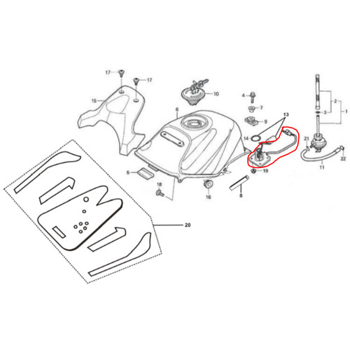 [EZM.1150138] Pelampung Bensin Viar Vix R 150 cc Rev Fuel Sensor Assy Vixr 150 cc