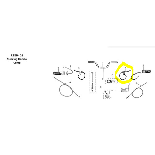 [EZM.1150843] Rem Tangan Kanan Depan Sepeda Listrik Viar UNO / Fr Brake Lever UNO