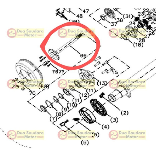 [EZM.1150180] As Roda Belakang Kiri Viar Karya 300 cc / Rr Shaft Left Viar Karya