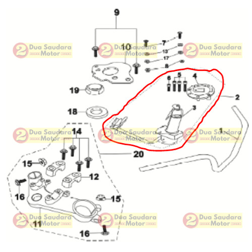 [EZM.1150250] Kunci Kontak Motor Viar Roda 3 Karya 300 cc / Key Set Assy Viar
