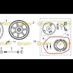 [EZM.1150276] Kampas Rem Depan Sepeda Listrik Viar UNO / Brake Shoes Ebike UNO